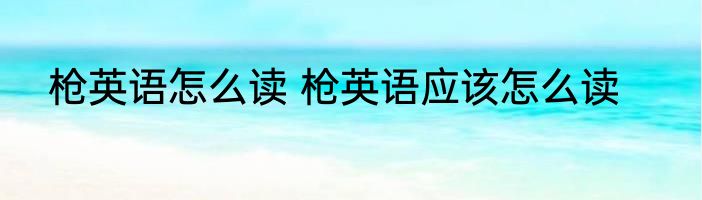 枪英语怎么读 枪英语应该怎么读