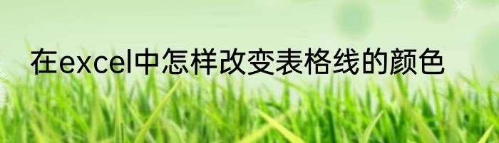 在excel中怎样改变表格线的颜色