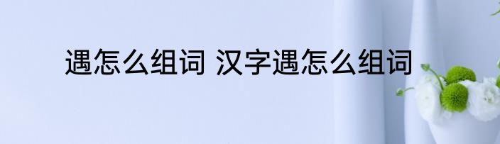 遇怎么组词 汉字遇怎么组词