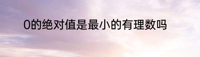 0的绝对值是最小的有理数吗