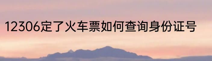 12306定了火车票如何查询身份证号