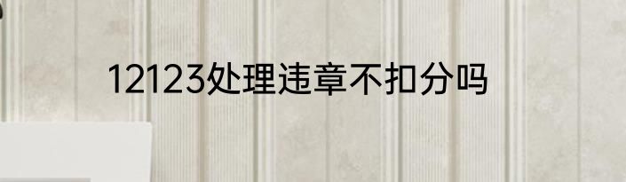 12123处理违章不扣分吗