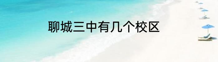 聊城三中有几个校区