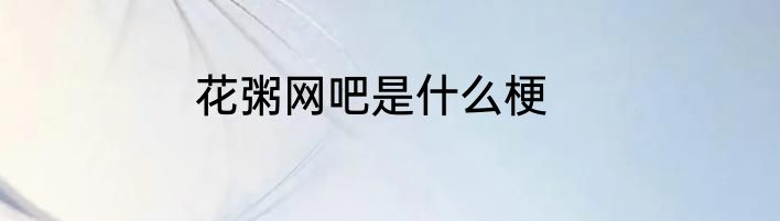 花粥网吧是什么梗