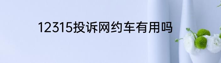 12315投诉网约车有用吗
