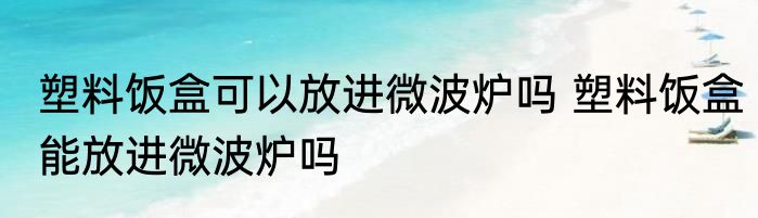 塑料饭盒可以放进微波炉吗 塑料饭盒能放进微波炉吗