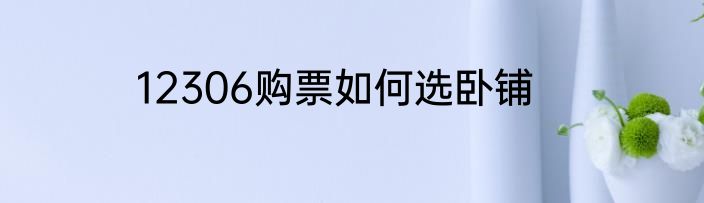 12306购票如何选卧铺