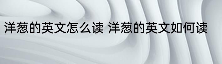 洋葱的英文怎么读 洋葱的英文如何读