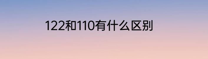 122和110有什么区别