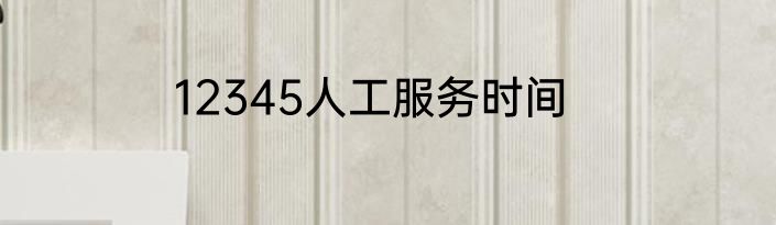 12345人工服务时间