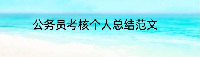 公务员考核个人总结范文