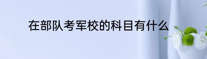 在部队考军校的科目有什么