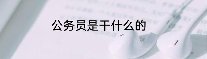公务员是干什么的