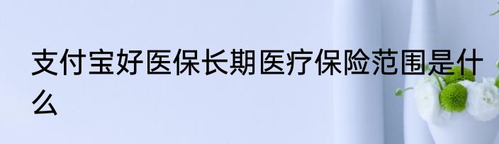 支付宝好医保长期医疗保险范围是什么