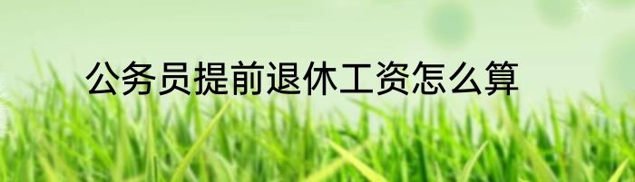 公务员提前退休工资怎么算