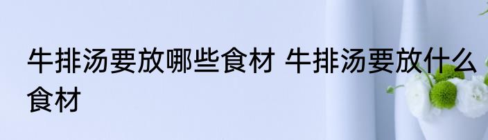 牛排汤要放哪些食材 牛排汤要放什么食材
