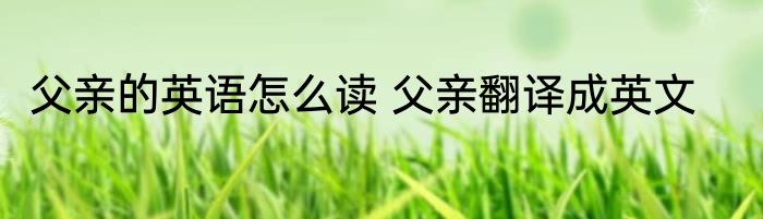 父亲的英语怎么读 父亲翻译成英文