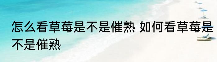 怎么看草莓是不是催熟 如何看草莓是不是催熟