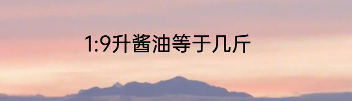 1:9升酱油等于几斤