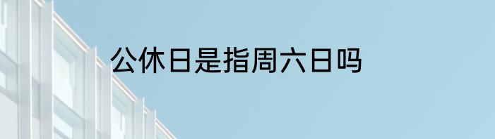 公休日是指周六日吗