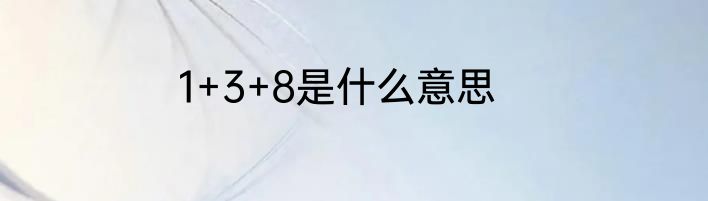 1+3+8是什么意思