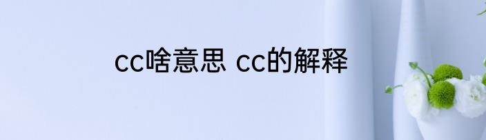 cc啥意思 cc的解释