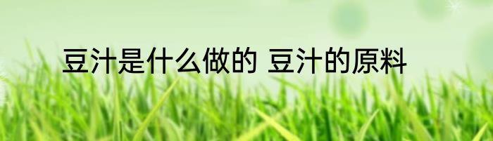 豆汁是什么做的 豆汁的原料