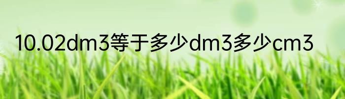 10.02dm3等于多少dm3多少cm3