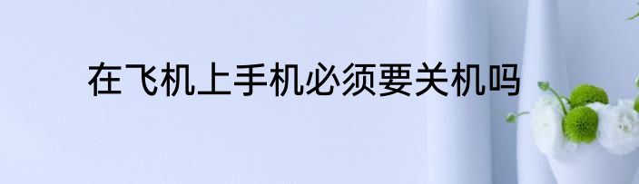 在飞机上手机必须要关机吗