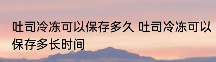 吐司冷冻可以保存多久 吐司冷冻可以保存多长时间