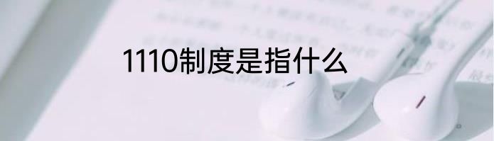 1110制度是指什么