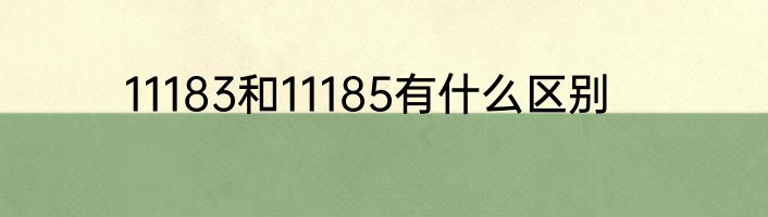 11183和11185有什么区别