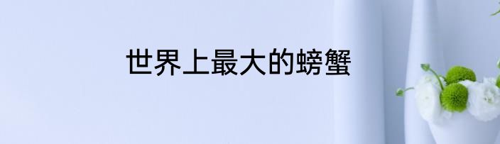 世界上最大的螃蟹