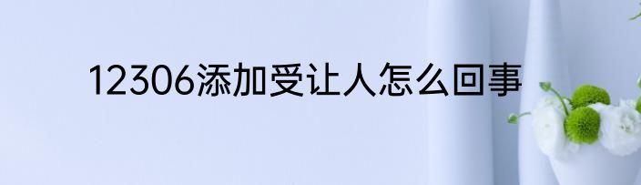 12306添加受让人怎么回事