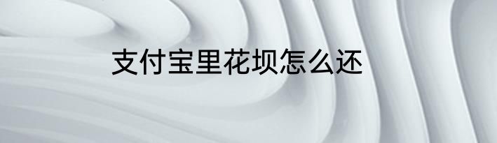 支付宝里花坝怎么还