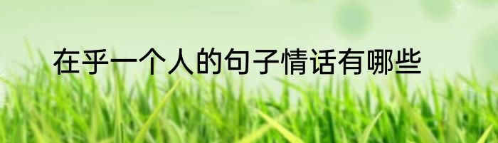 在乎一个人的句子情话有哪些