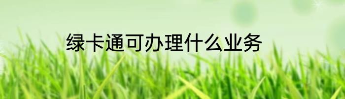 绿卡通可办理什么业务