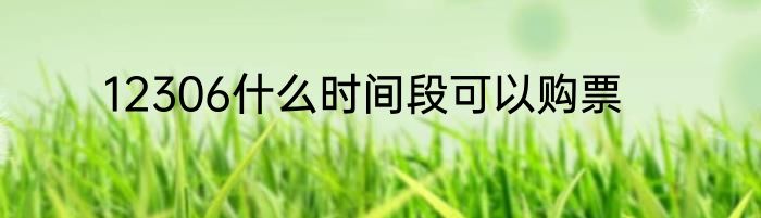 12306什么时间段可以购票