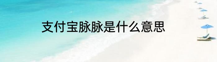 支付宝脉脉是什么意思