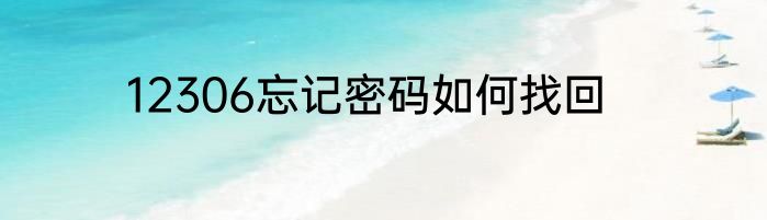 12306忘记密码如何找回