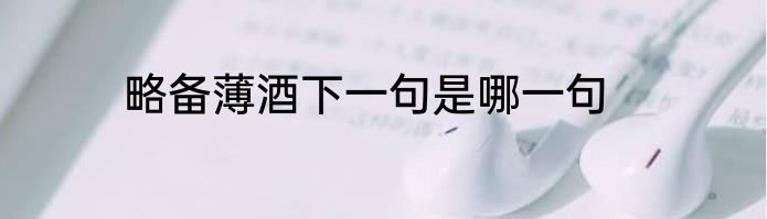 略备薄酒下一句是哪一句