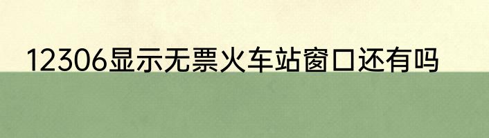 12306显示无票火车站窗口还有吗