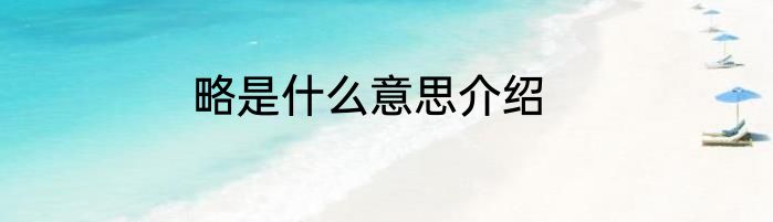 略是什么意思介绍