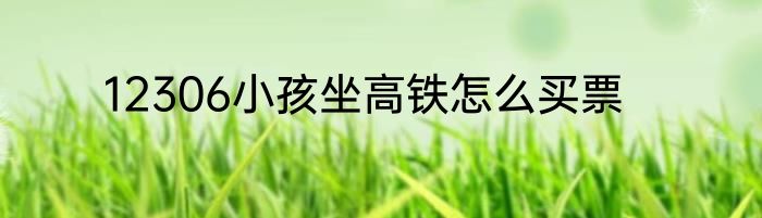 12306小孩坐高铁怎么买票