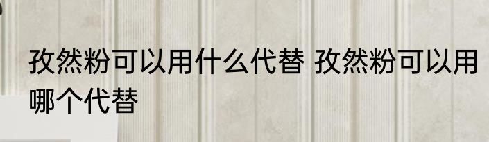 孜然粉可以用什么代替 孜然粉可以用哪个代替
