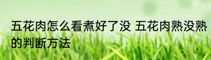 五花肉怎么看煮好了没 五花肉熟没熟的判断方法