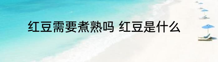 红豆需要煮熟吗 红豆是什么