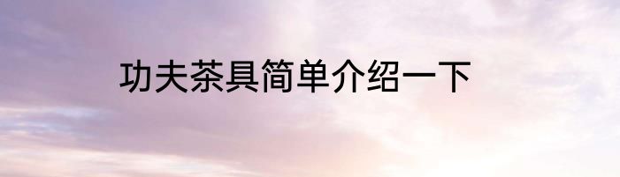 功夫茶具简单介绍一下