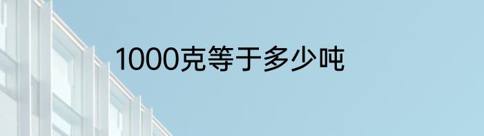 1000克等于多少吨