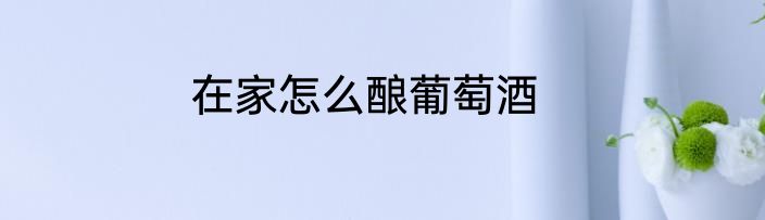 在家怎么酿葡萄酒
